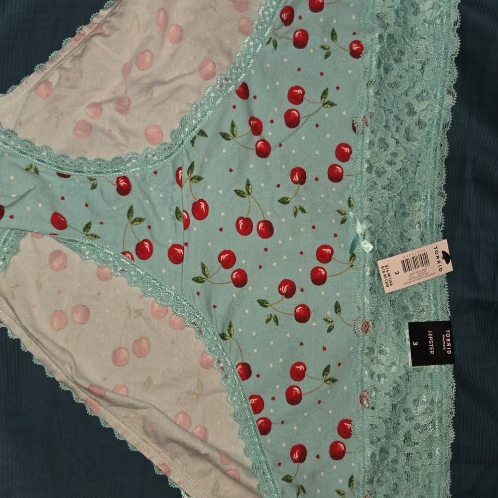 Torrid Blue and Red Cherry Print Panties